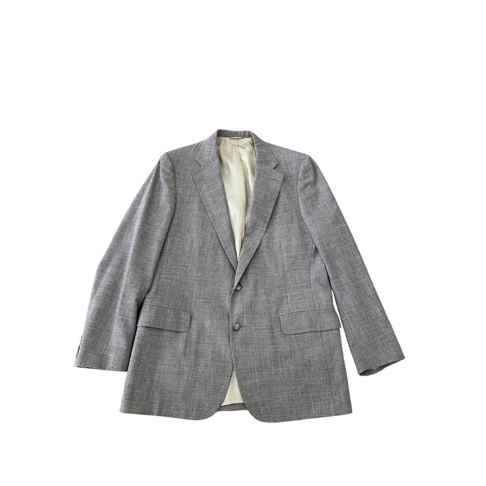 Chaps by Ralph Lauren Mens Blazer Jacket‎ Gray Plaid Two Button Sport Coat 42R
